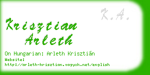 krisztian arleth business card